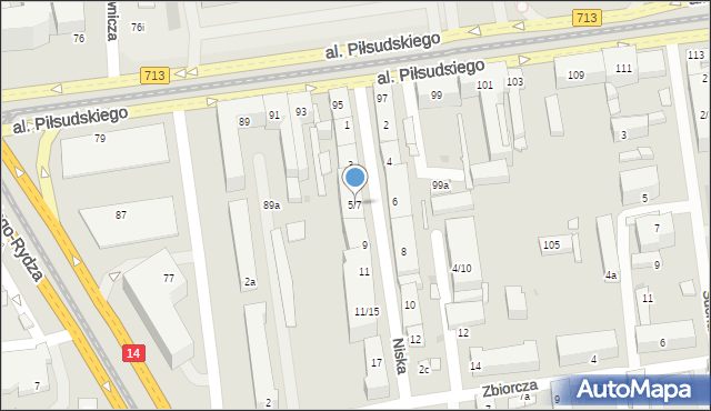 Łódź, Niska, 5/7, mapa Łodzi