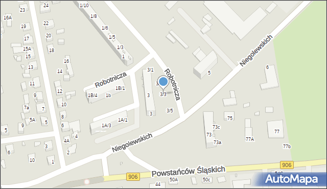 Lubliniec, Niegolewskich Kazimierza i Wiktorii, 3/3, mapa Lubliniec