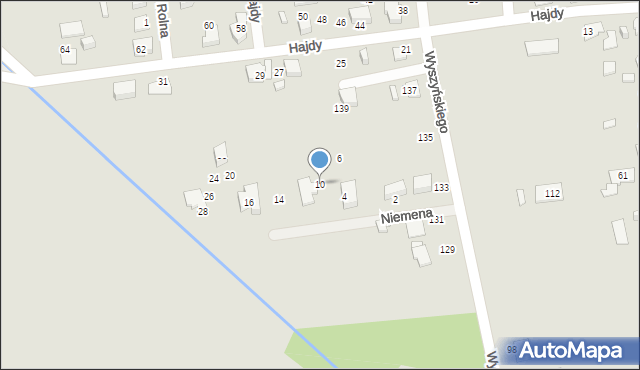 Lubliniec, Niemena Czesława, 10, mapa Lubliniec