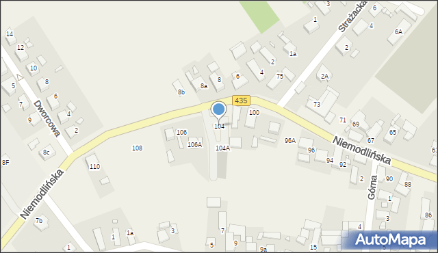 Mechnice, Niemodlińska, 104, mapa Mechnice
