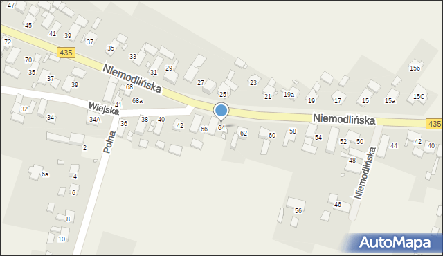 Mechnice, Niemodlińska, 64, mapa Mechnice