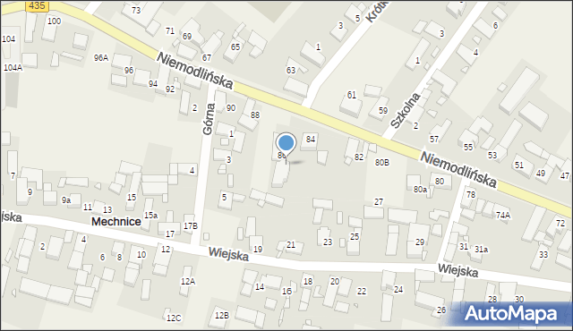 Mechnice, Niemodlińska, 86A, mapa Mechnice