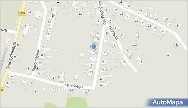 Miasteczko Śląskie, Niepodległości, 13, mapa Miasteczko Śląskie