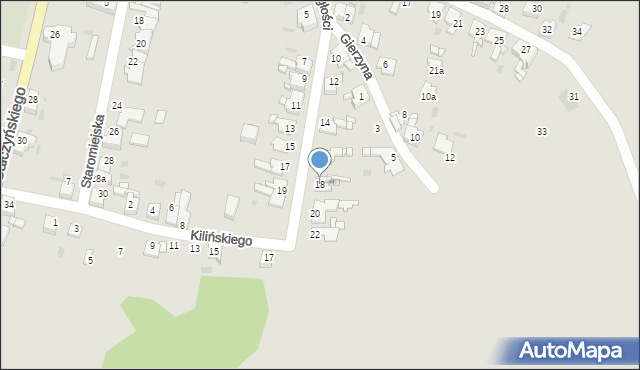 Miasteczko Śląskie, Niepodległości, 18, mapa Miasteczko Śląskie