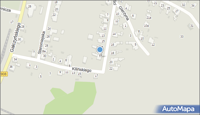 Miasteczko Śląskie, Niepodległości, 21, mapa Miasteczko Śląskie