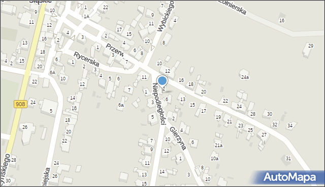 Miasteczko Śląskie, Niepodległości, 4, mapa Miasteczko Śląskie