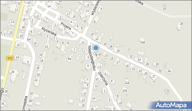 Miasteczko Śląskie, Niepodległości, 6, mapa Miasteczko Śląskie