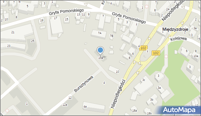 Międzyzdroje, Niepodległości, 10a, mapa Międzyzdroje