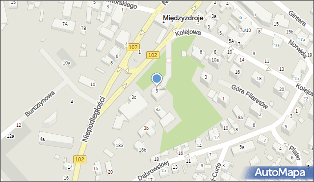 Międzyzdroje, Niepodległości, 3, mapa Międzyzdroje