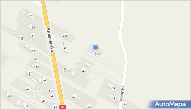 Miejsce Piastowe, Niebylec, 9, mapa Miejsce Piastowe