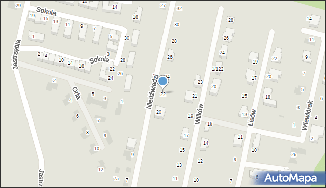 Mikołów, Niedźwiedzi, 22, mapa Mikołów