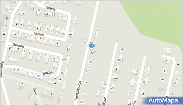 Mikołów, Niedźwiedzi, 30, mapa Mikołów
