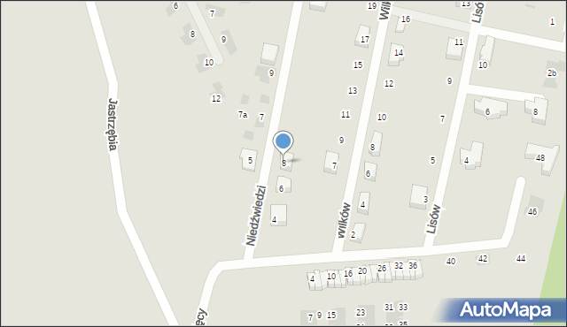 Mikołów, Niedźwiedzi, 8, mapa Mikołów