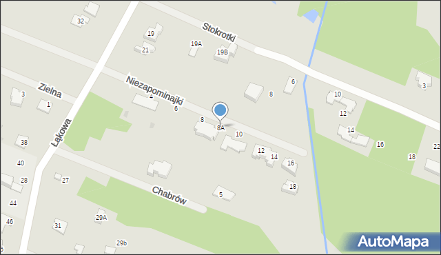 Milanówek, Niezapominajki, 8A, mapa Milanówek