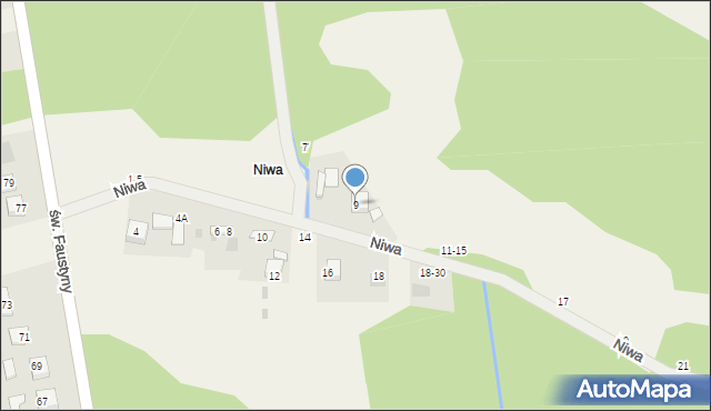 Mokrzyska, Niwa, 9, mapa Mokrzyska