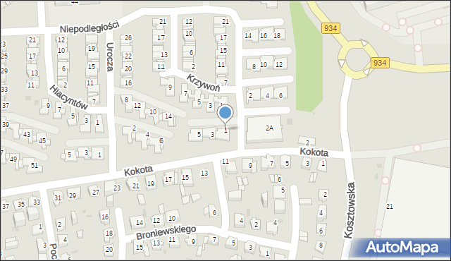 Mysłowice, Niepodległości, 1, mapa Mysłowice