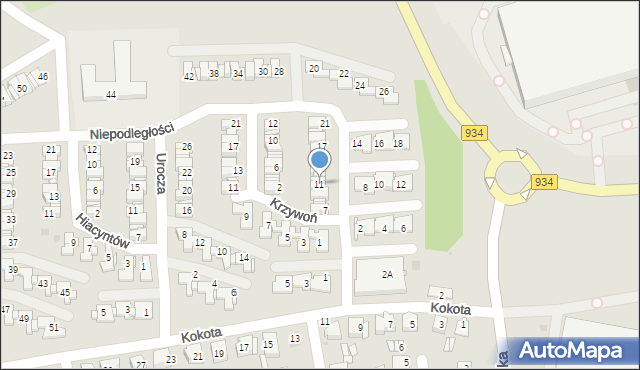 Mysłowice, Niepodległości, 11, mapa Mysłowice