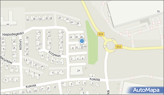 Mysłowice, Niepodległości, 12, mapa Mysłowice