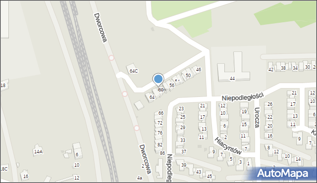 Mysłowice, Niepodległości, 62, mapa Mysłowice