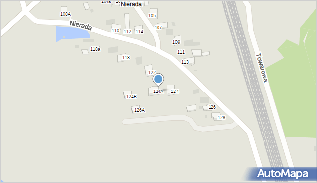 Myszków, Nierada, 124A, mapa Myszków