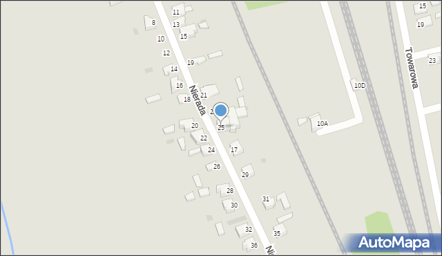 Myszków, Nierada, 25, mapa Myszków