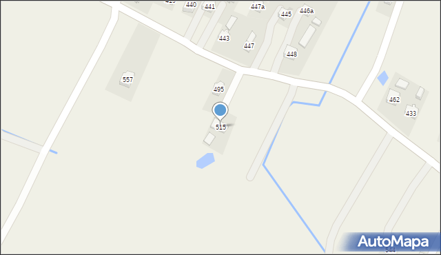 Niebieszczany, Niebieszczany, 515, mapa Niebieszczany