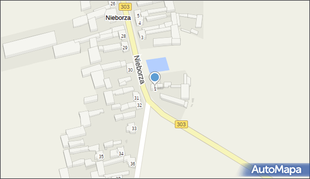 Nieborza, Nieborza, 1, mapa Nieborza