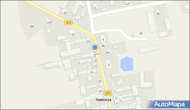 Nieborza, Nieborza, 21, mapa Nieborza