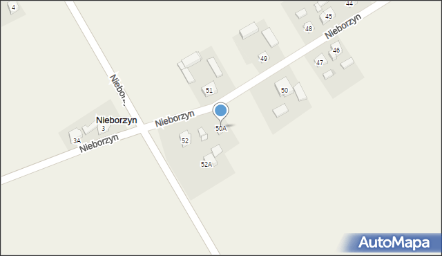 Nieborzyn, Nieborzyn, 50A, mapa Nieborzyn