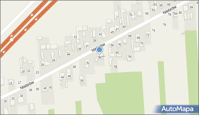 Niebrów, Niebrów, 54, mapa Niebrów