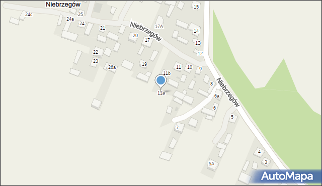 Niebrzegów, Niebrzegów, 11a, mapa Niebrzegów