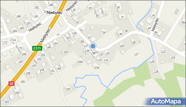 Niebylec, Niebylec, 135, mapa Niebylec