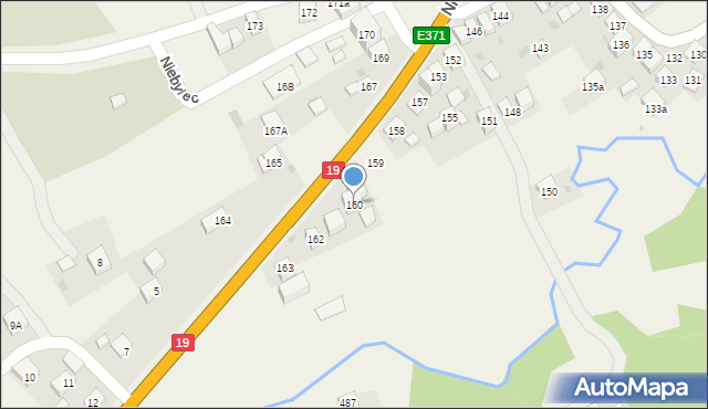 Niebylec, Niebylec, 160, mapa Niebylec
