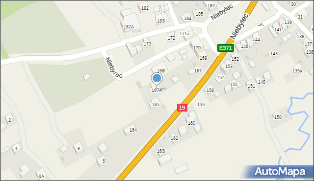 Niebylec, Niebylec, 167A, mapa Niebylec