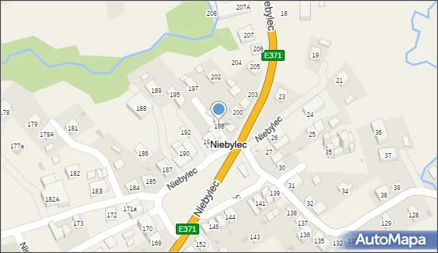 Niebylec, Niebylec, 198, mapa Niebylec