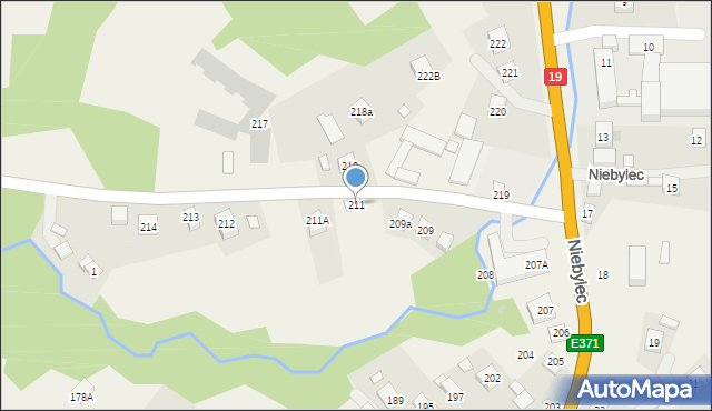 Niebylec, Niebylec, 211, mapa Niebylec