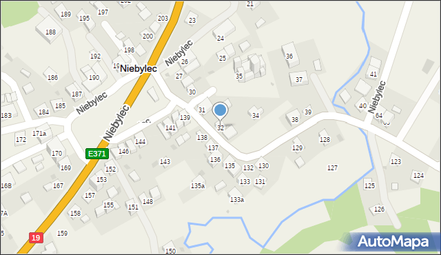 Niebylec, Niebylec, 32, mapa Niebylec