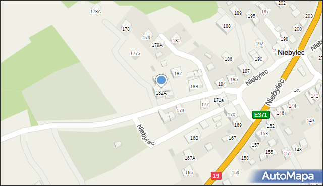 Niebylec, Niebylec, 182A, mapa Niebylec