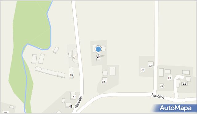 Niecew, Niecew, 42, mapa Niecew