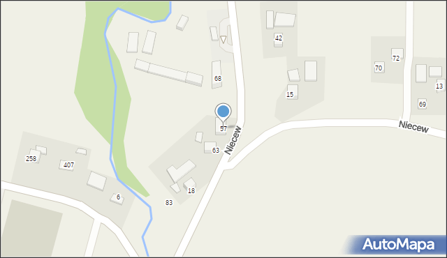 Niecew, Niecew, 57, mapa Niecew