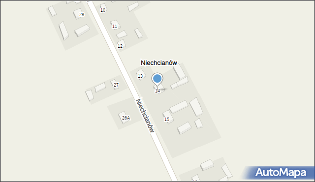 Niechcianów, Niechcianów, 14, mapa Niechcianów