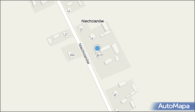 Niechcianów, Niechcianów, 15, mapa Niechcianów