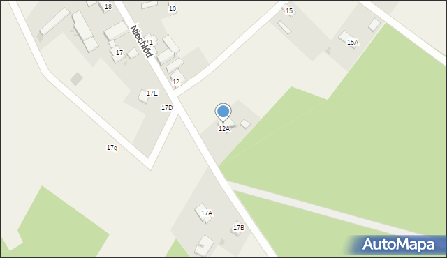 Niechłód, Niechłód, 12A, mapa Niechłód