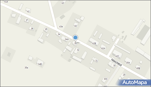 Niechłód, Niechłód, 33, mapa Niechłód