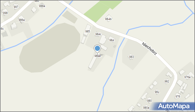 Niechobrz, Niechobrz, 984a, mapa Niechobrz