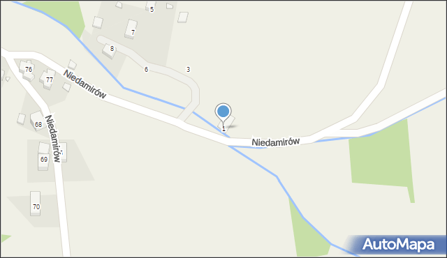Niedamirów, Niedamirów, 1, mapa Niedamirów