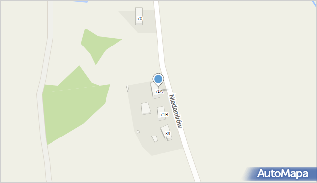 Niedamirów, Niedamirów, 71A, mapa Niedamirów