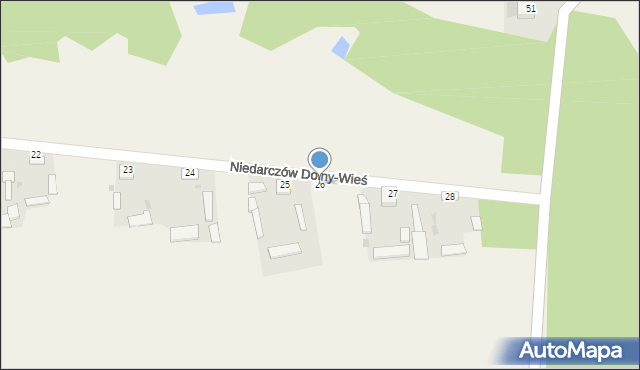 Niedarczów Dolny-Wieś, Niedarczów Dolny-Wieś, 26, mapa Niedarczów Dolny-Wieś