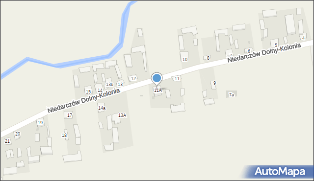 Niedarczów Górny-Kolonia, Niedarczów Górny-Kolonia, 11A, mapa Niedarczów Górny-Kolonia