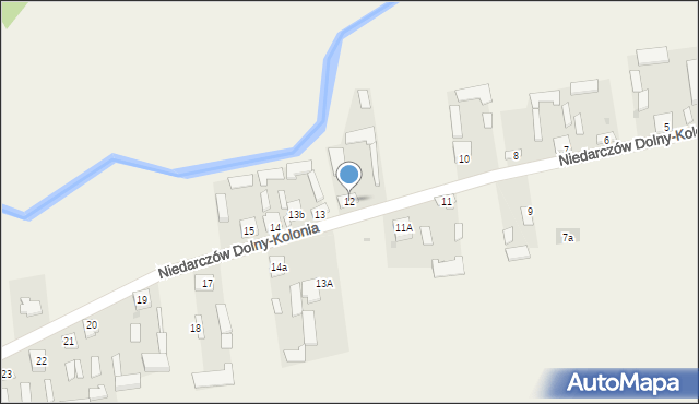 Niedarczów Górny-Kolonia, Niedarczów Górny-Kolonia, 12, mapa Niedarczów Górny-Kolonia